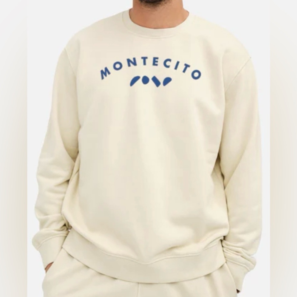 MATE the Label Montecito Sweatshirt Bone Blue Graphic Men’s Large NWT MSRP $138